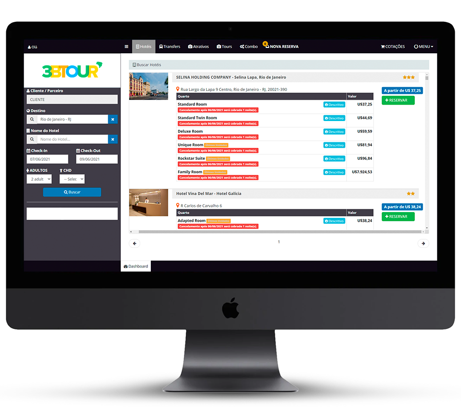 Sistema de vendas 3B Tour